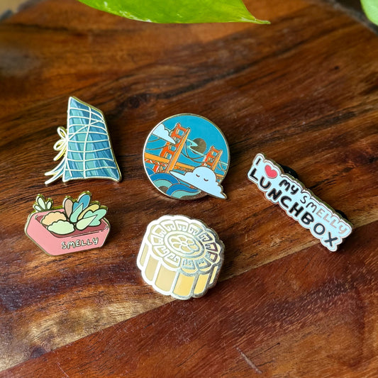 Bundle: All 5 Smelly Pins (incl. Mooncake Pin)